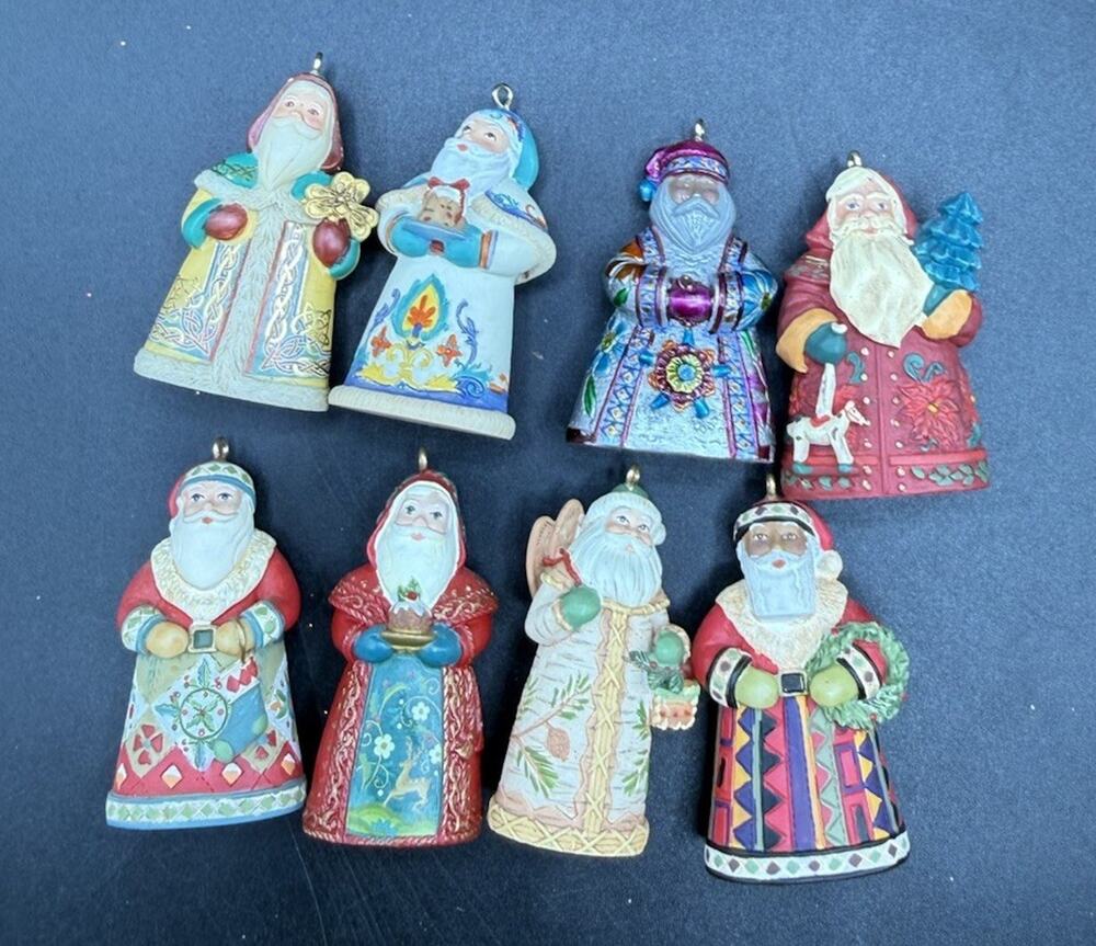 Hallmark Santas Around World Miniature 8pc Keepsake Christmas Ornaments LO22